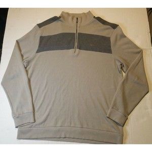 Calvin Klein Men’s Size Large 1/4 Zip Long-Sleeve Pullover Cotton Gray Sweater